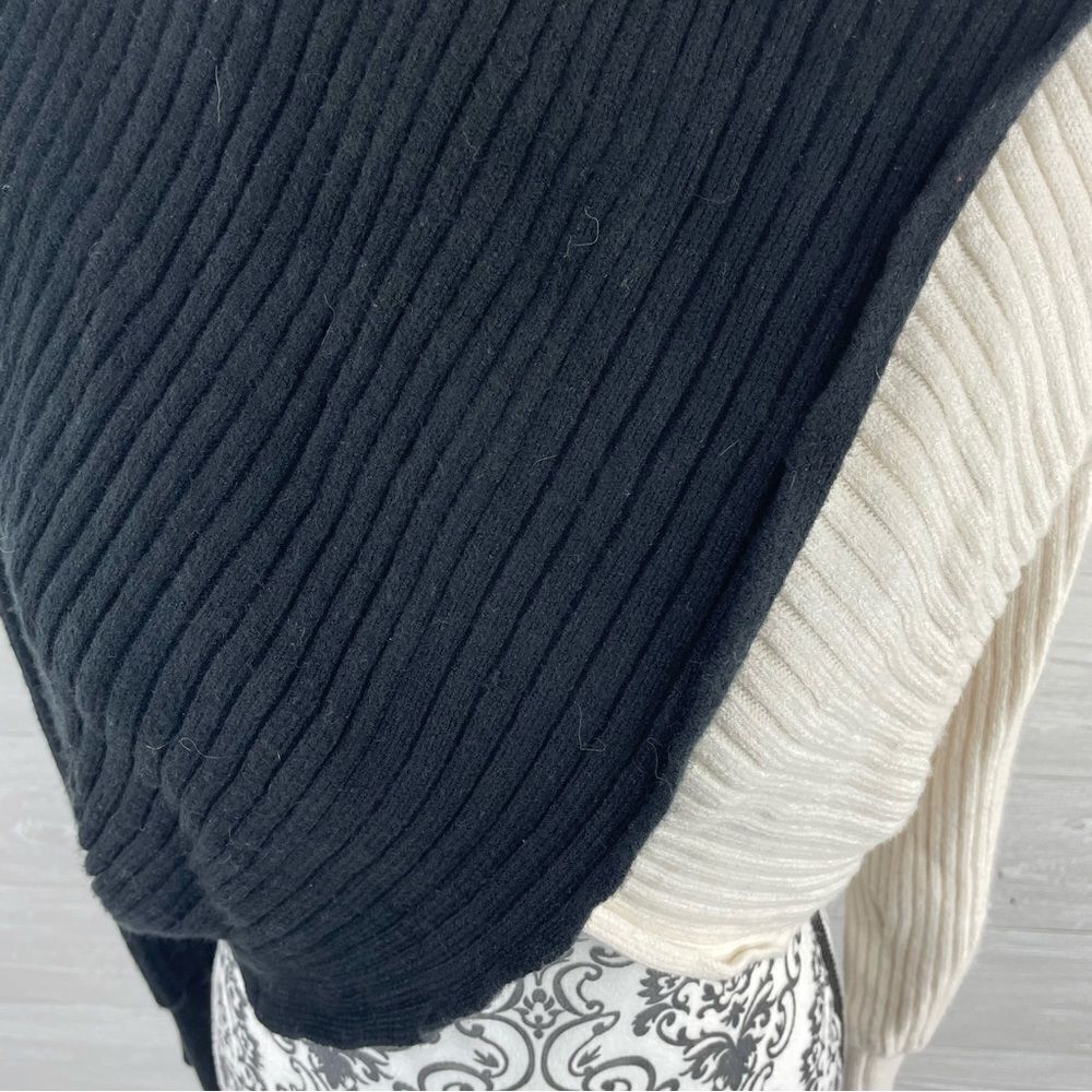 Express Color Block Wrap Front Mock Neck Crop Swe… - image 6